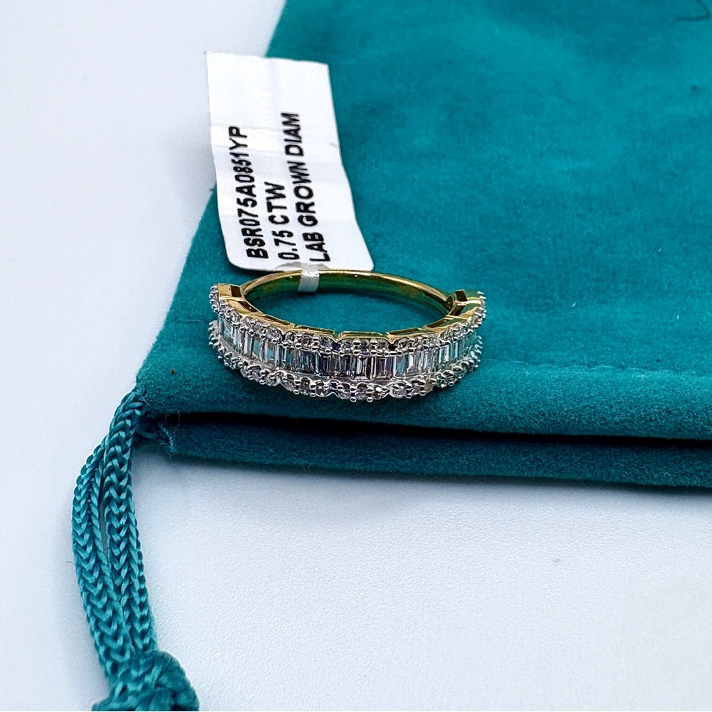 Lab-Grown Diamond .75 CTW Baguette Band Ring 925 Sterling Size 7